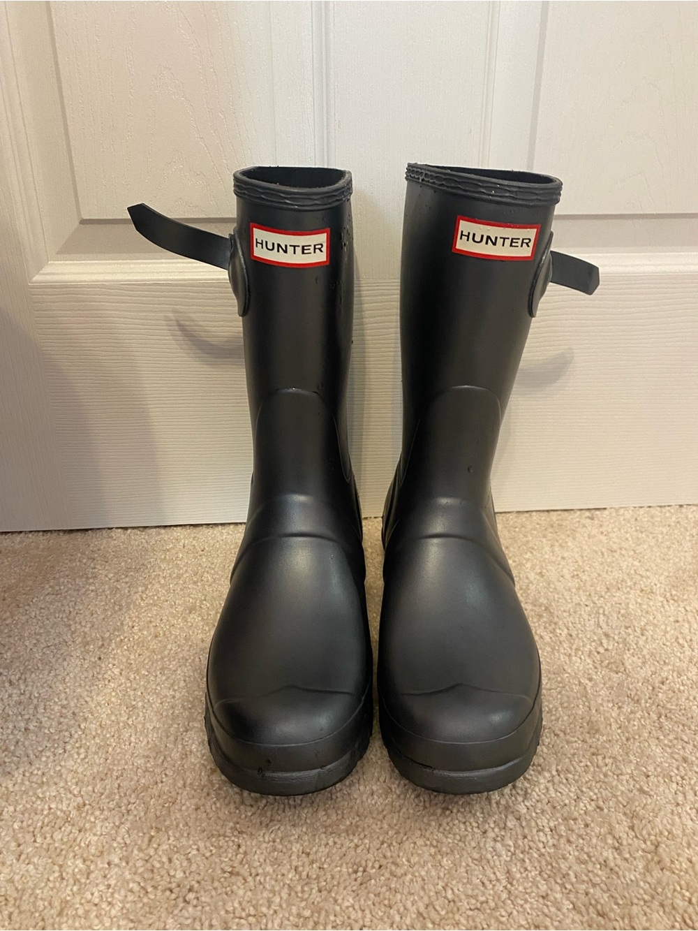 Hunter Black Waterproof Mid-Calf Rain Boots